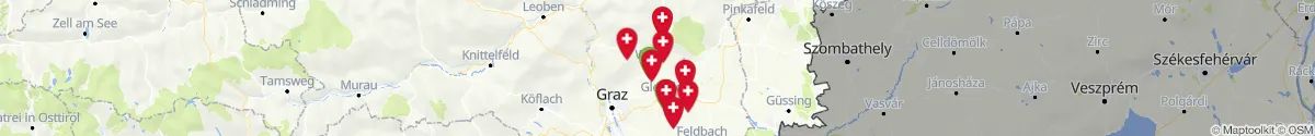 Kartenansicht für Apotheken-Notdienste in der Nähe von Weiz (Steiermark)
